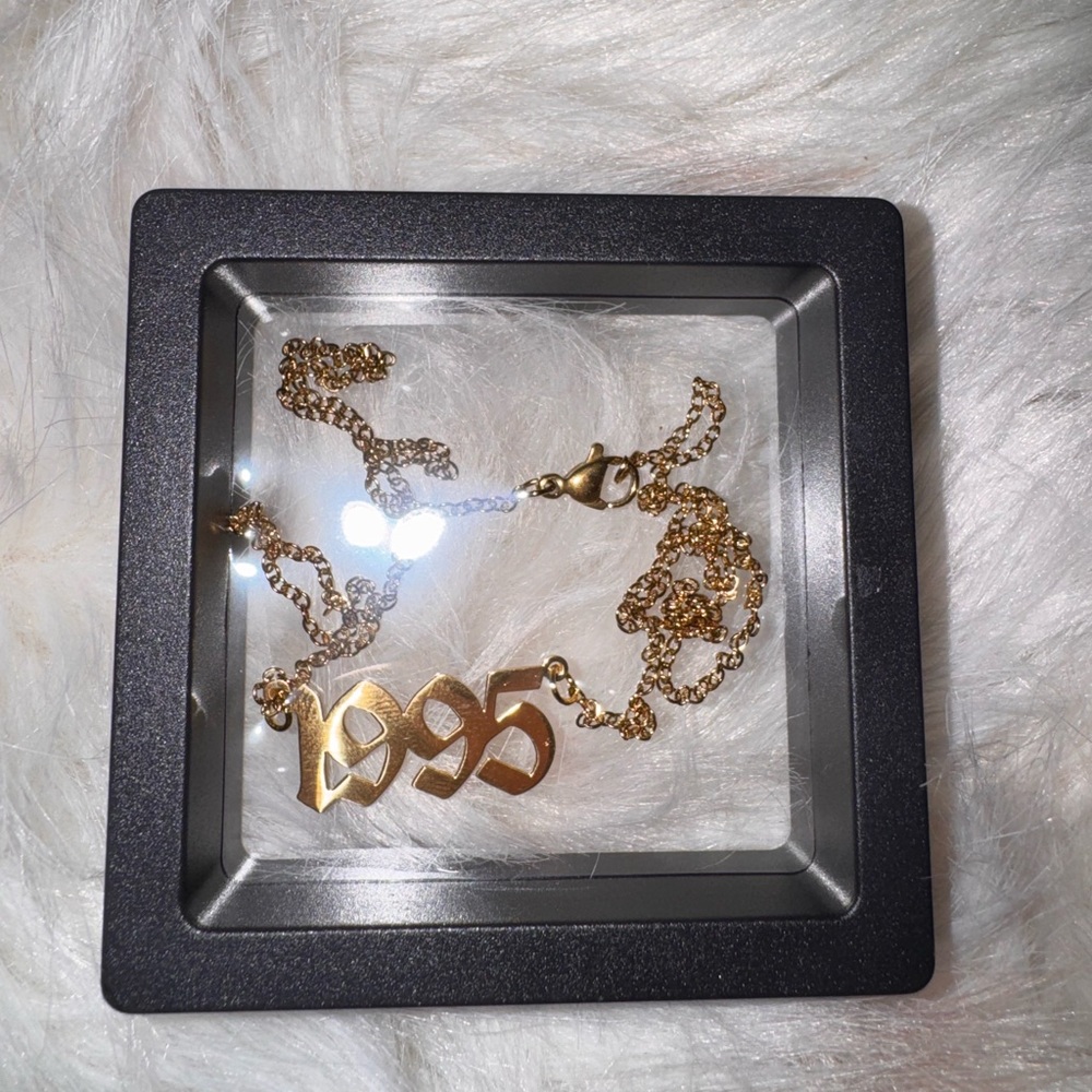Pastels Gold Necklace with 1995 Pendant